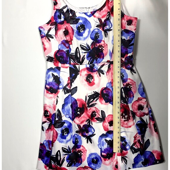 Luxe By Carmen Marc Valvo Dress Womens 16 White Pink Floral Sleeveless - Picture 7 of 8